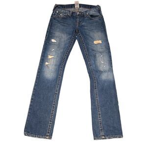True Religion Boys Jack Distressed Straight Jeans Mid Rise D29
